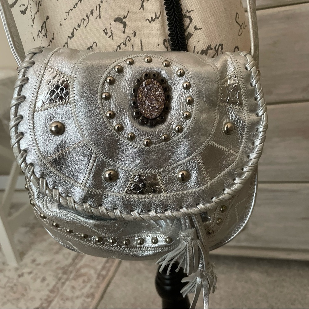 Silver Embellished Women's Bag